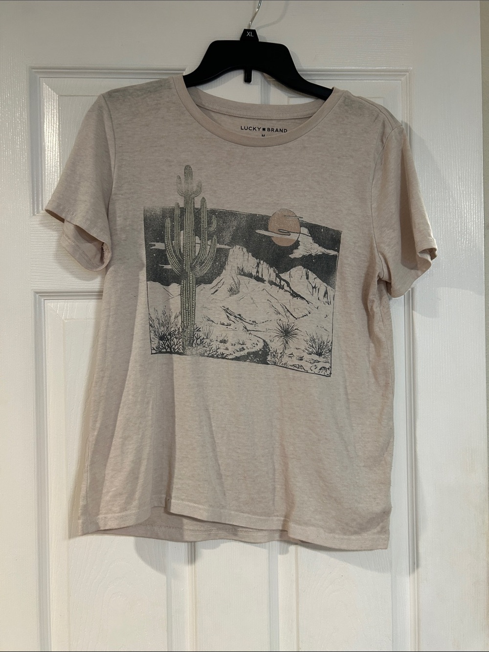 Lucky Brand Beige Graphic Desert Tee
